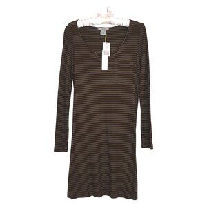 Good Luck Gem Striped Olive and Black Dress